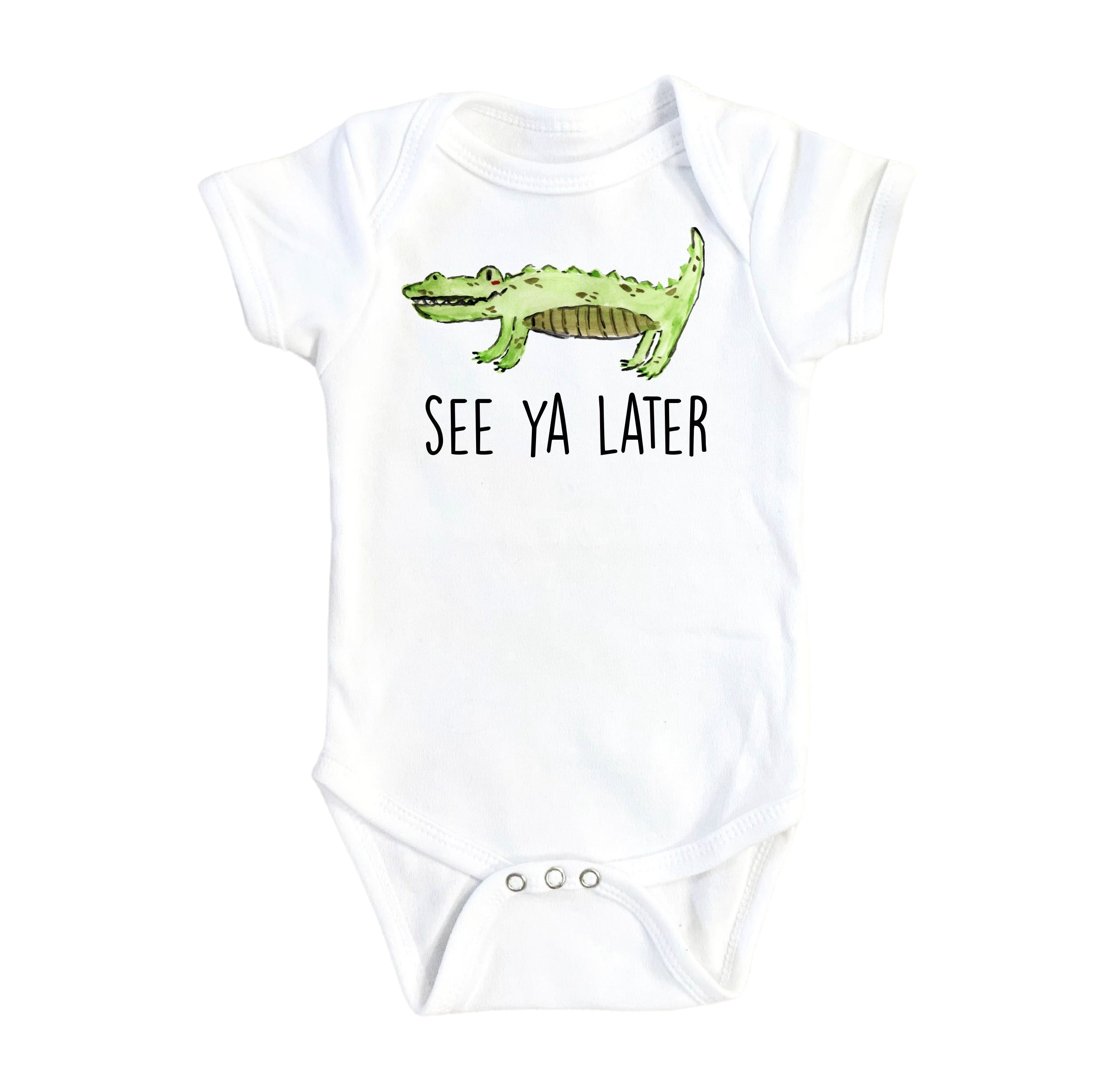 Alligator Green - Baby Boy Girl Clothes Infant Bodysuit Funny Cute Newborn-0