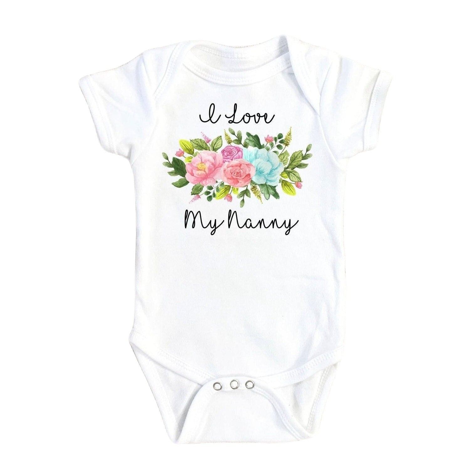 Nanny Floral - Baby Boy Girl Clothes Infant Bodysuit Funny Cute Newborn-0