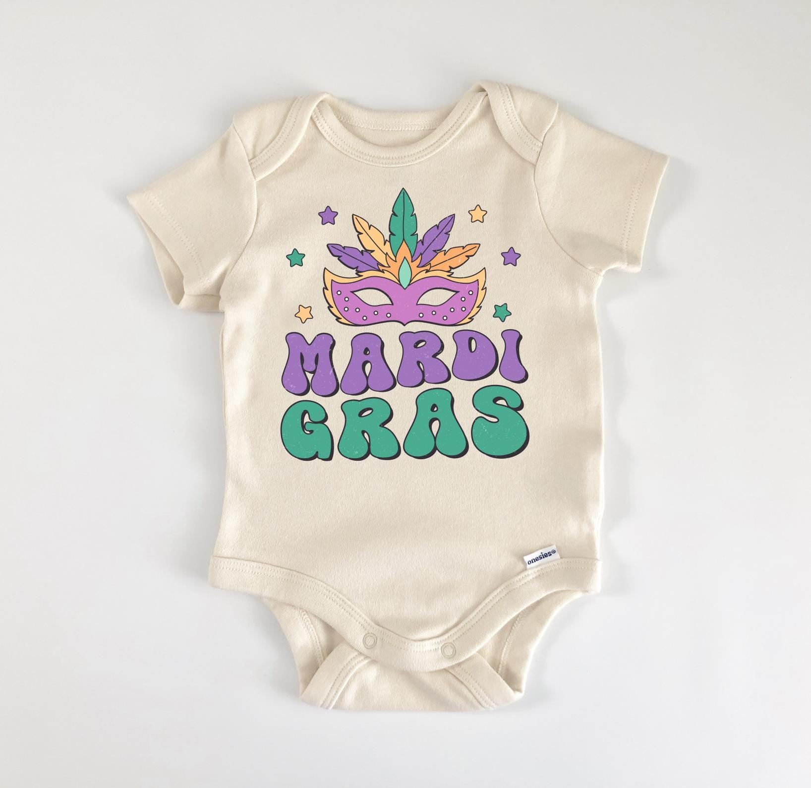 Mardi Gras Retro - Baby Boy Girl Clothes Infant Bodysuit Funny Cute Newborn-0
