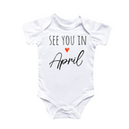 April Baby Announcement - Baby Boy Girl Clothes Infant Bodysuit Funny Cute Newborn-0