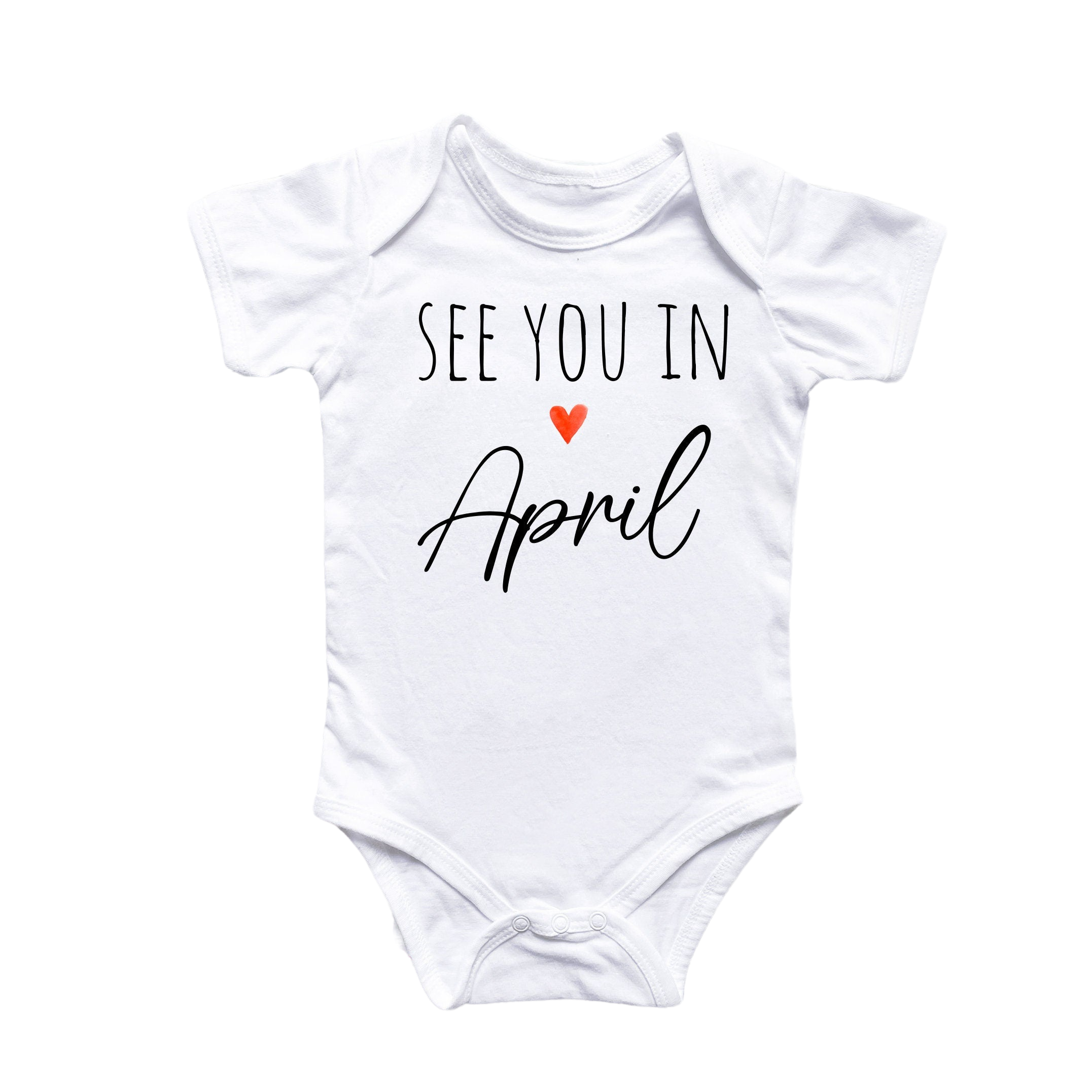 April Baby Announcement - Baby Boy Girl Clothes Infant Bodysuit Funny Cute Newborn-0