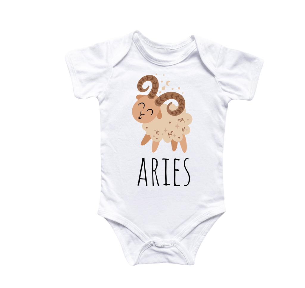 Aries Zodiac - Baby Boy Girl Clothes Infant Bodysuit Funny Cute Newborn 2-0