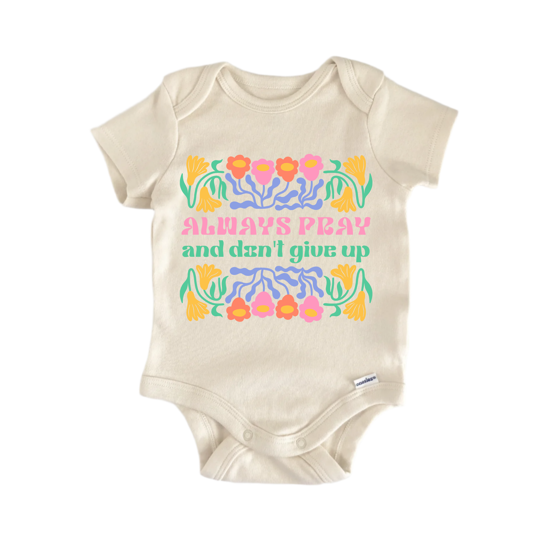 Always Pray Jesus Christian Religious God -  Baby Boy Girl Clothes  Bodysuit-0