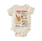 Apple Cider Hot Drink Recipe Fall October- Baby Boy Girl Clothes  Bodysuit Funny Cute-0