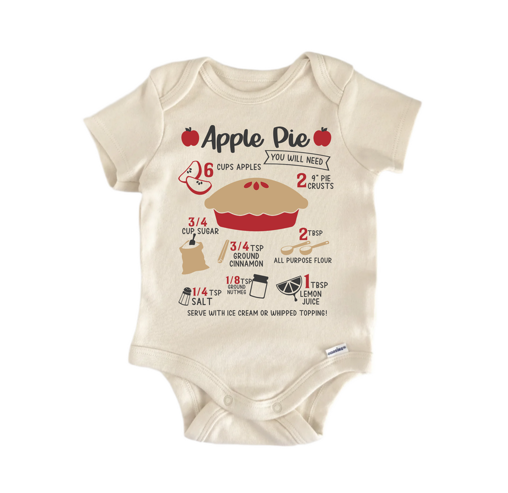 Apple Pie Recipes Baking Fall October - Baby Boy Girl Clothes  Bodysuit Funny Cute-0