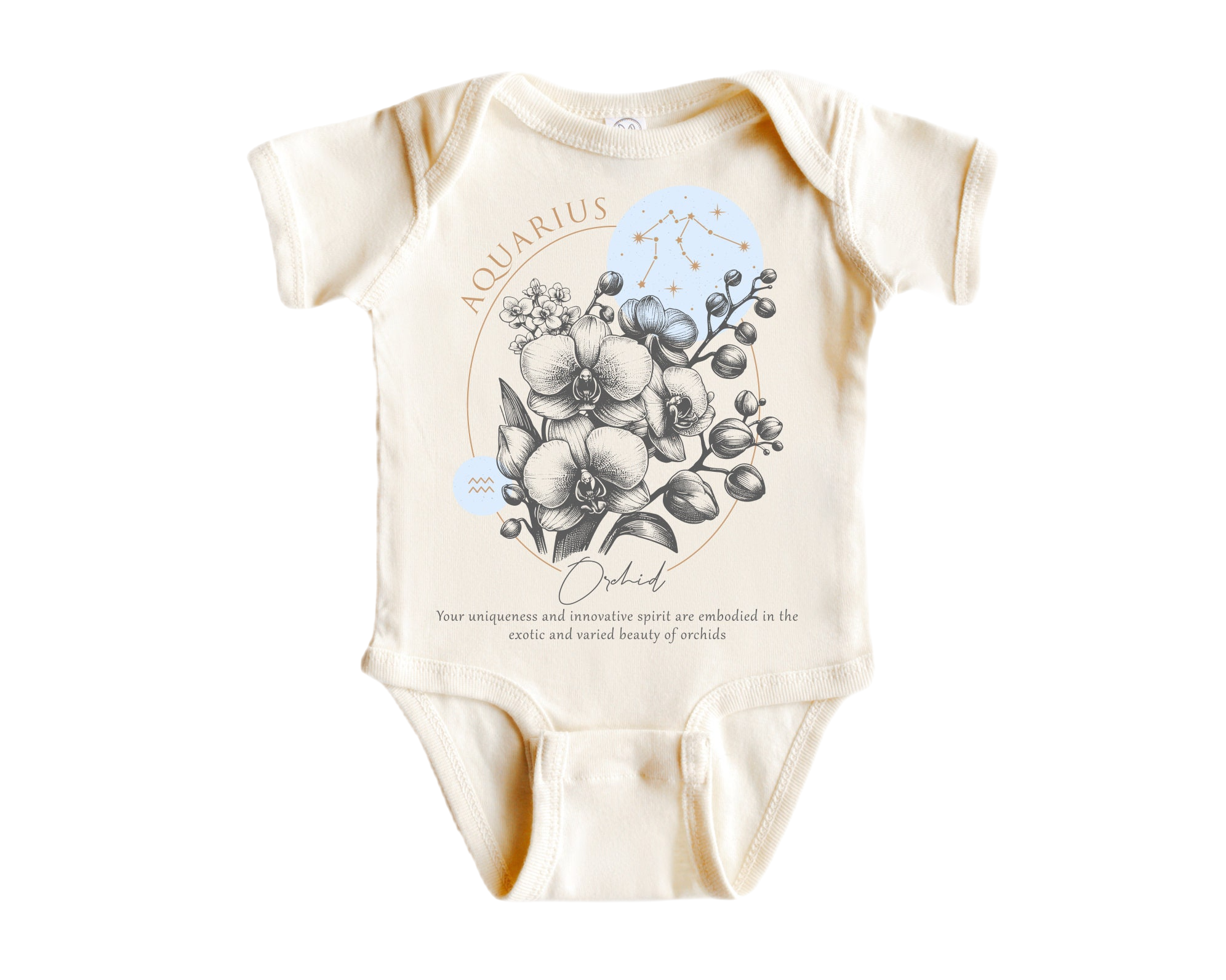Aquarius Floral Celestial  - Baby Boy Girl Clothes Infant Bodysuit Funny Cute Newborn-0