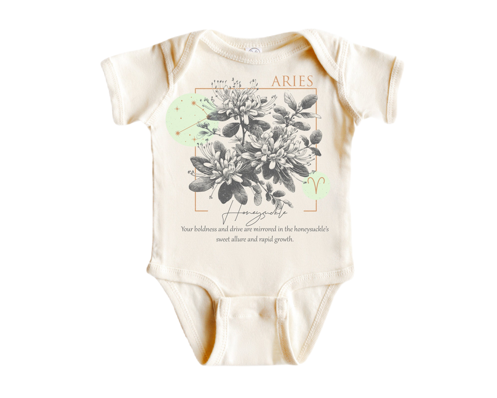 Aries Floral Celestial - Baby Boy Girl Clothes Infant Bodysuit Funny Cute Newborn-0