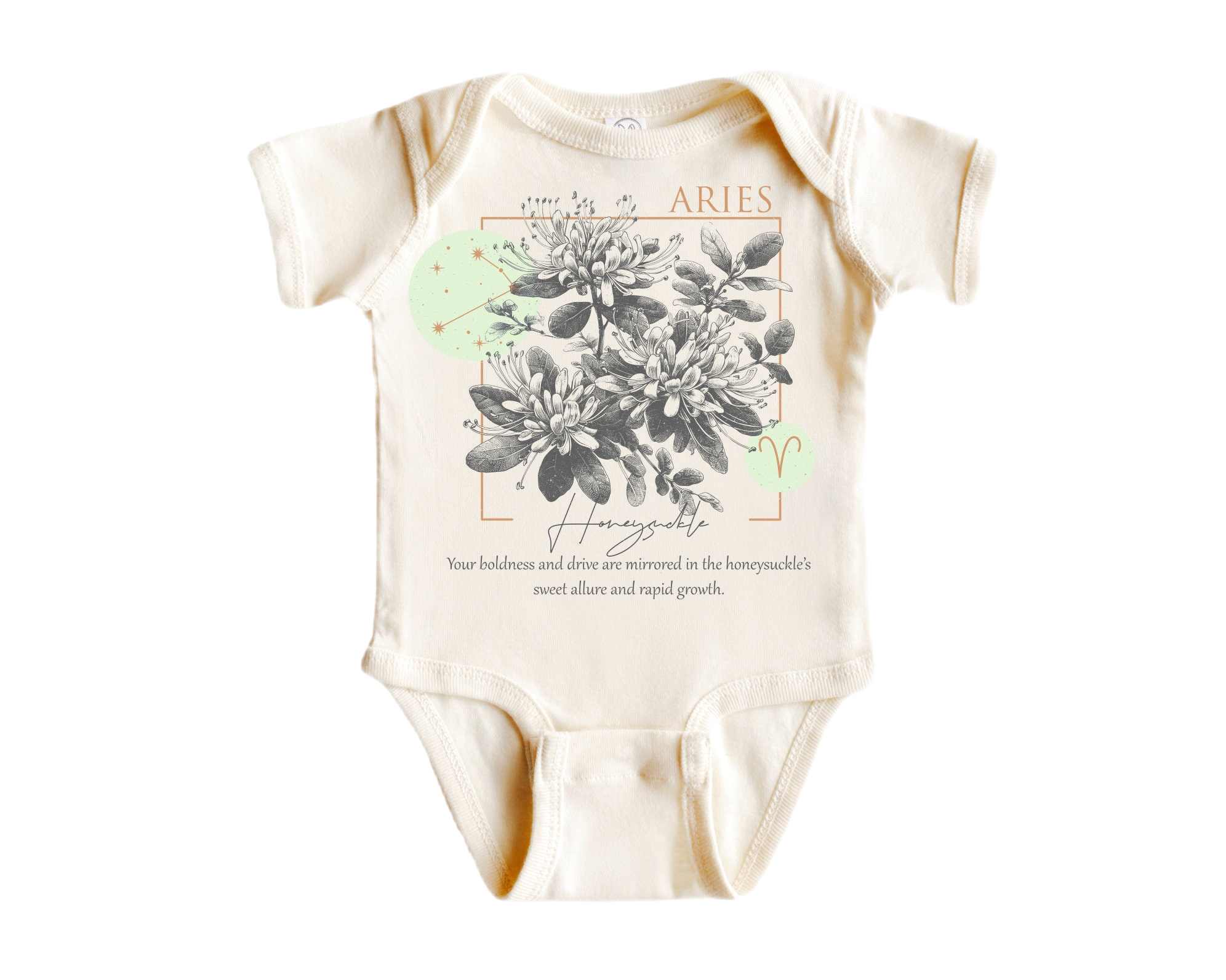 Aries Floral Celestial - Baby Boy Girl Clothes Infant Bodysuit Funny Cute Newborn-0