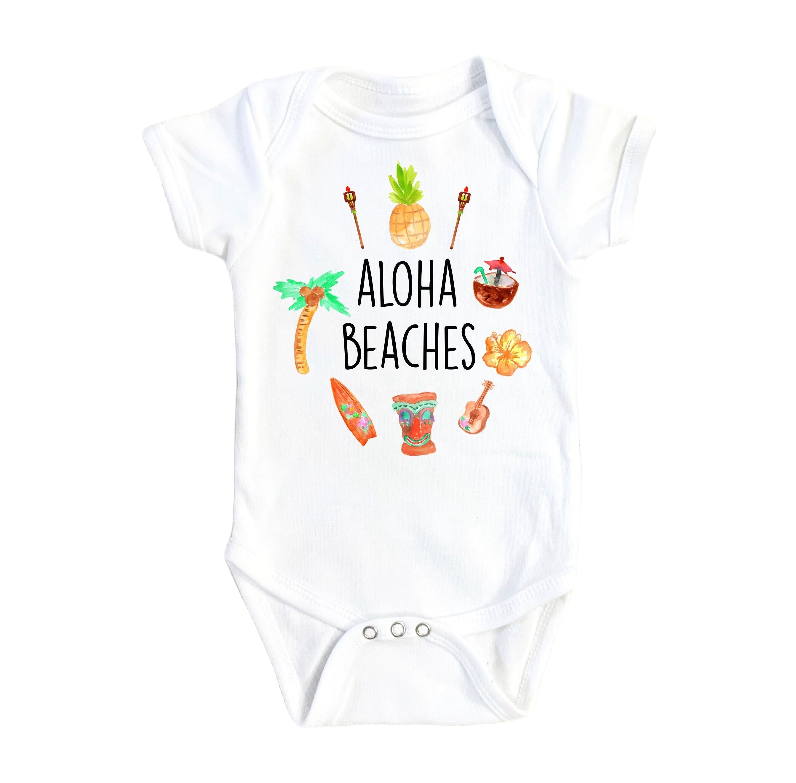 Aloha Beaches - Baby Boy Girl Clothes Infant Bodysuit Funny Cute Newborn-0