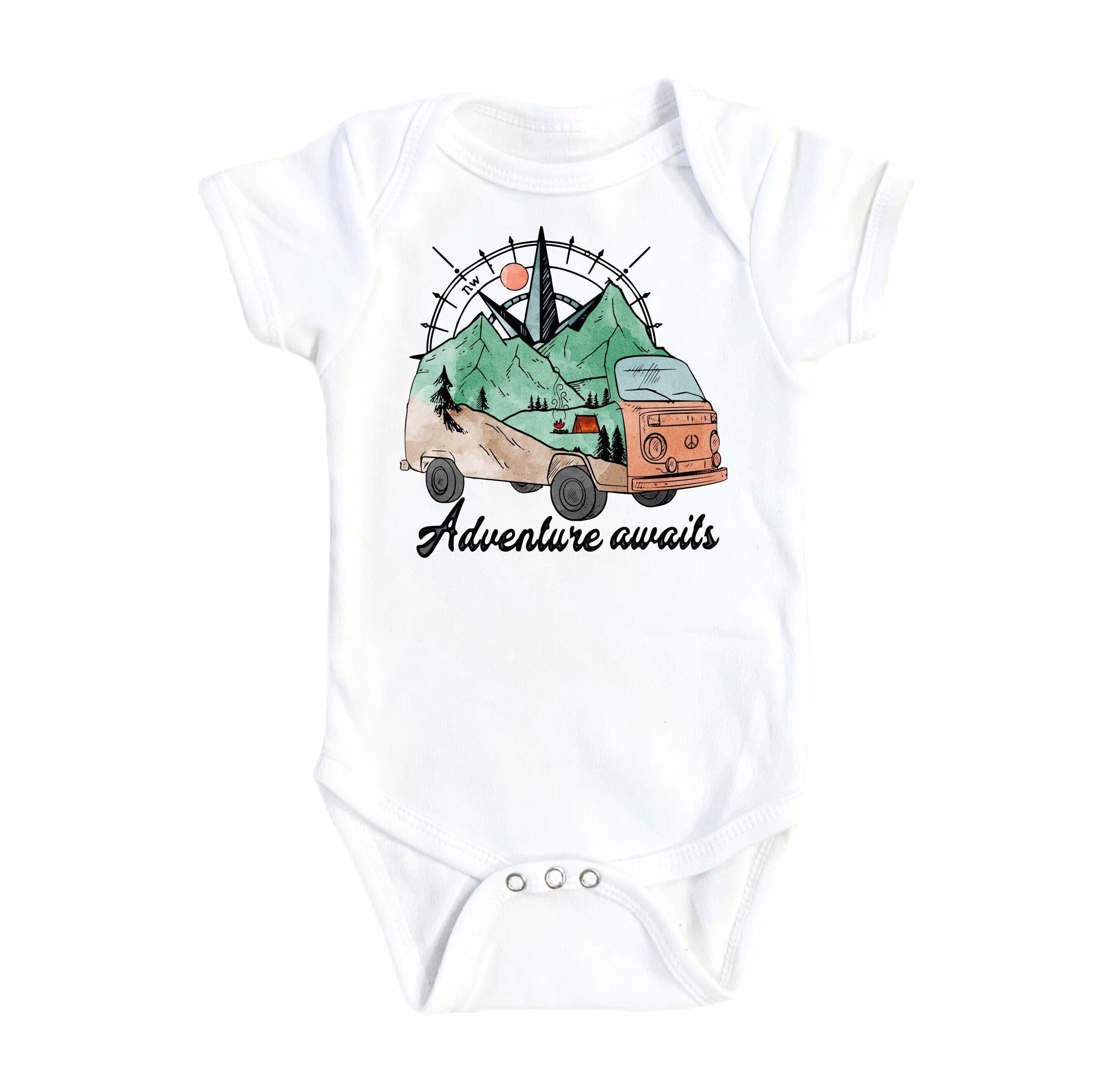 Adventure Awaits Camper - Baby Boy Girl Clothes Infant Bodysuit Funny Cute Newborn-0