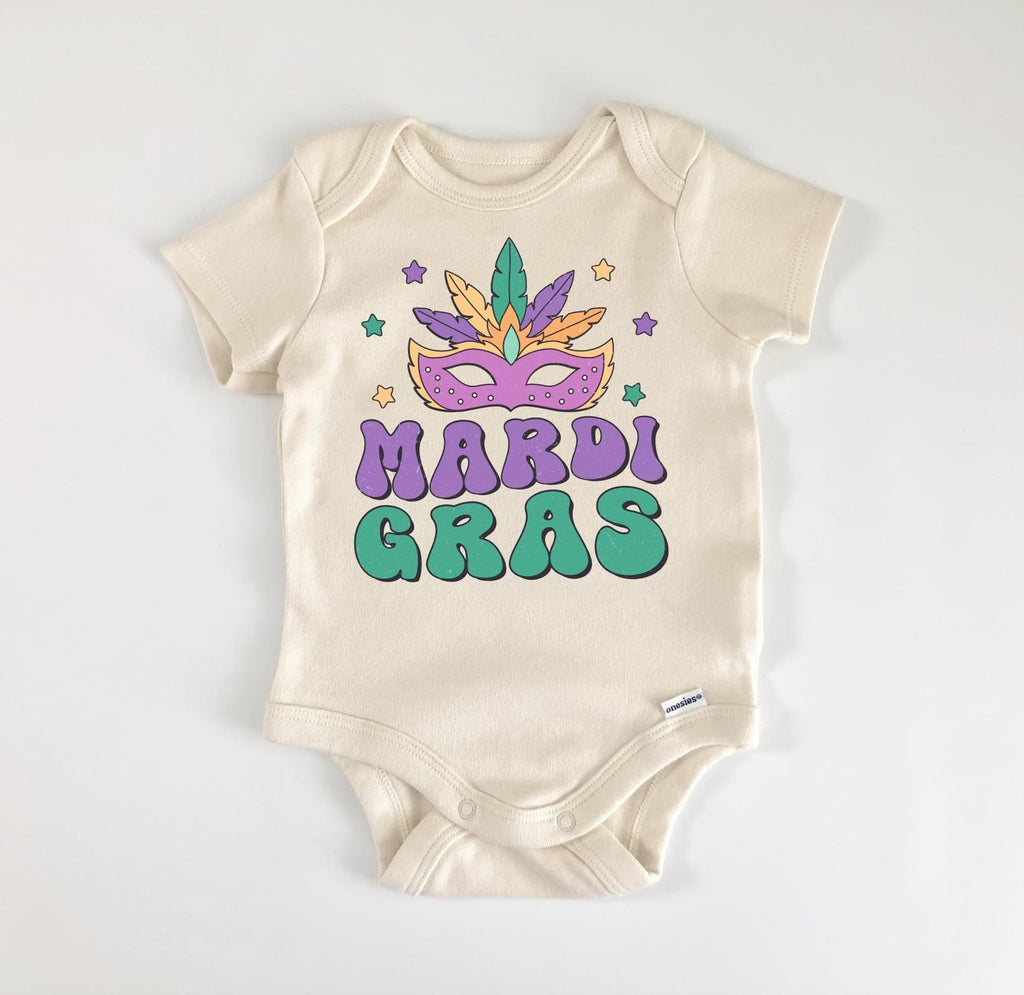 Mardi Gras Retro - Baby Boy Girl Clothes Infant Bodysuit Funny Cute Newborn-0