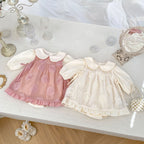 Arrival Autumn Baby Girls Long Sleeves Simple Top and Floral Pattern Dress – Detachable Clothing Set-3