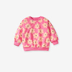 Arrival Spring And Autumn Girls Pretty Flowers Pattern Long Sleeves Top Pullover And Pants Clothing Set-1