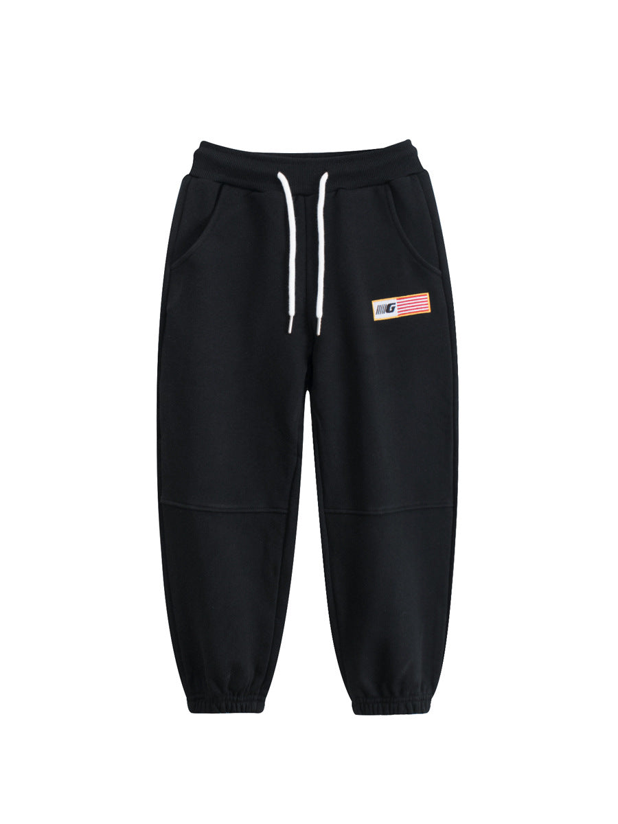Autumn and Spring New Arrival Modern Casual Kids Versatile Letters and Striped Logo Sportswear Pants-0