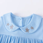 Autumn and Spring Arrival Stars and Animals Cartoon Pattern Long Sleeves Dress for Stylish Girls-1