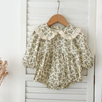 Arrival Spring Baby Kids Girls Long Sleeves Floral Print Onesies and Dress – Princess Sister Matching Set-1