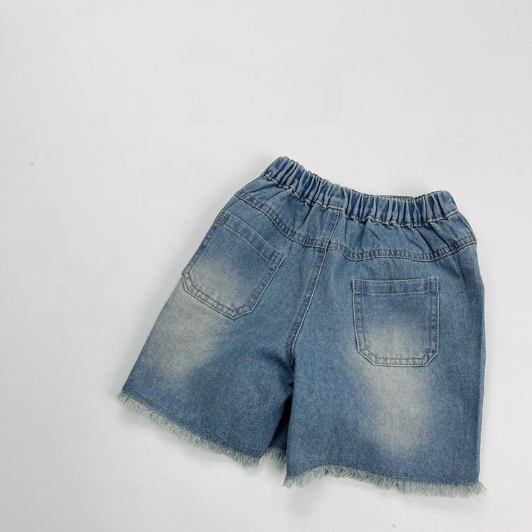 Arrival Summer Unisex Street Fashion Cool and Casual Washed Denim Shorts-1