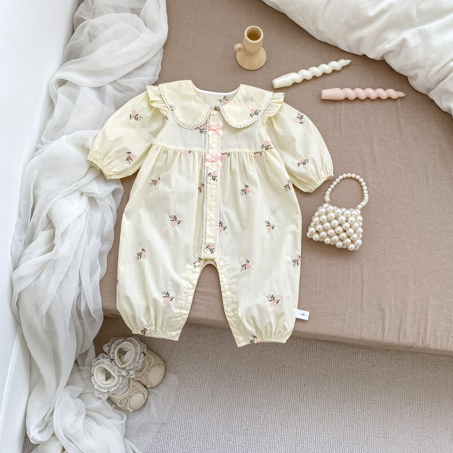 Arrival Spring Baby Kids Girls Long Sleeves Floral Print Rompers and Dress Clothing Sets – Princess Sister Matching Set-1