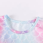 Autumn and Spring Arrival Geometric Pattern Tulle Patchwork Long Sleeves Dress for Stylish Girls-1