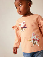 Arrival Autumn Girls’ Animals And Flowers Cartoon Pattern Long Sleeves T-Shirt In European And American Style For Summer-2