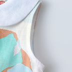 Arrival Summer Girls Sleeveless Peter Pan Collar Colorful Pattern Thin Dress-1