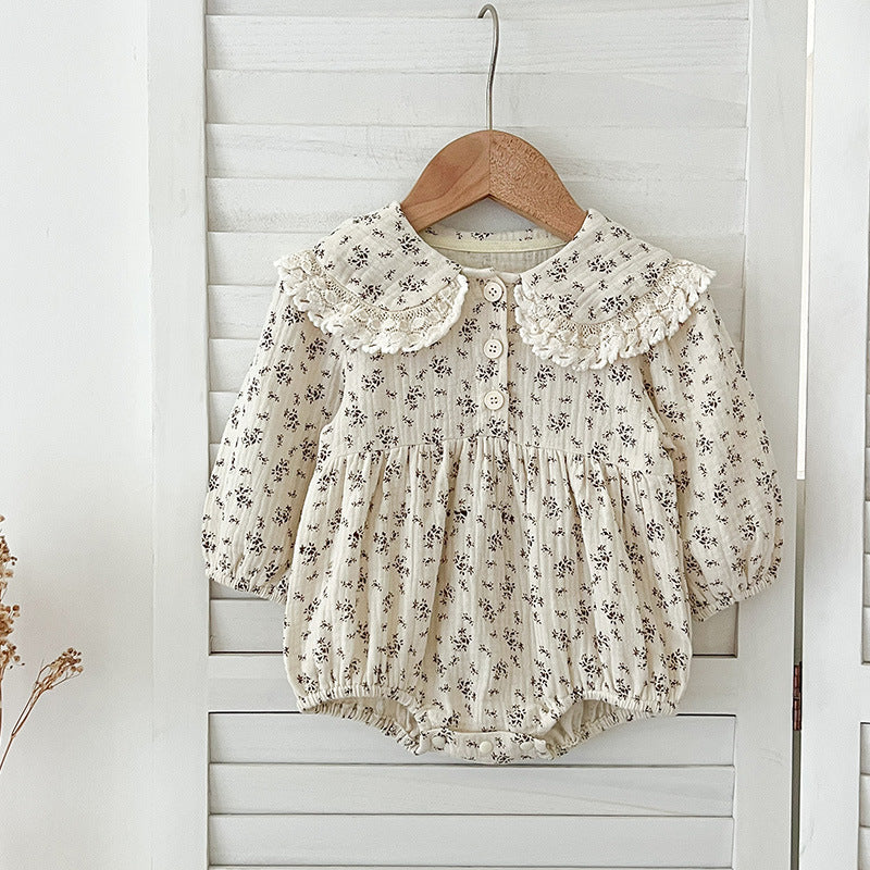 Arrival Spring Baby Kids Girls Long Sleeves Floral Print Onesies and Dress – Princess Sister Matching Set-0