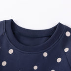 Autumn and Spring Arrival Unicorn Cartoon and Dots Pattern Long Sleeves Dress for Stylish Girls-1