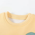 Winter and Autumn Girls Dinosaurs Cartoon Pattern Long Sleeves Sweatshirt and White Pants Clothing Set-2