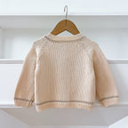 Arrival Baby Girls Comfortable Flowers Embroidery Pattern Knitted Long Sleeves Cardigan-1