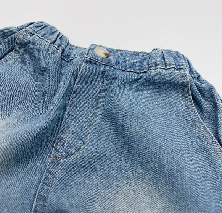 Arrival Summer Unisex Street Fashion Cool and Casual Washed Denim Shorts-2