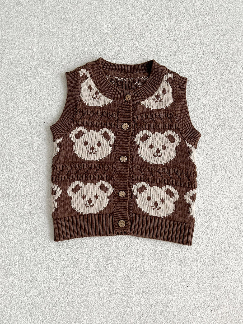 Adorable Infant Baby Kids Knitted Sleeveless Single Breasted Sweater-3