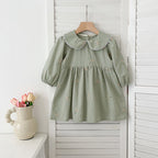 Arrival Autumn Baby Kids Girls Long Sleeves Daisy Floral Embroidery Pattern French Collar Onesies and Dress – Princess Sister Matching Set-2