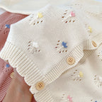 Arrival Baby Girls Comfortable Floral Embroidery Pattern Knitted Long Sleeves Cardigan-3