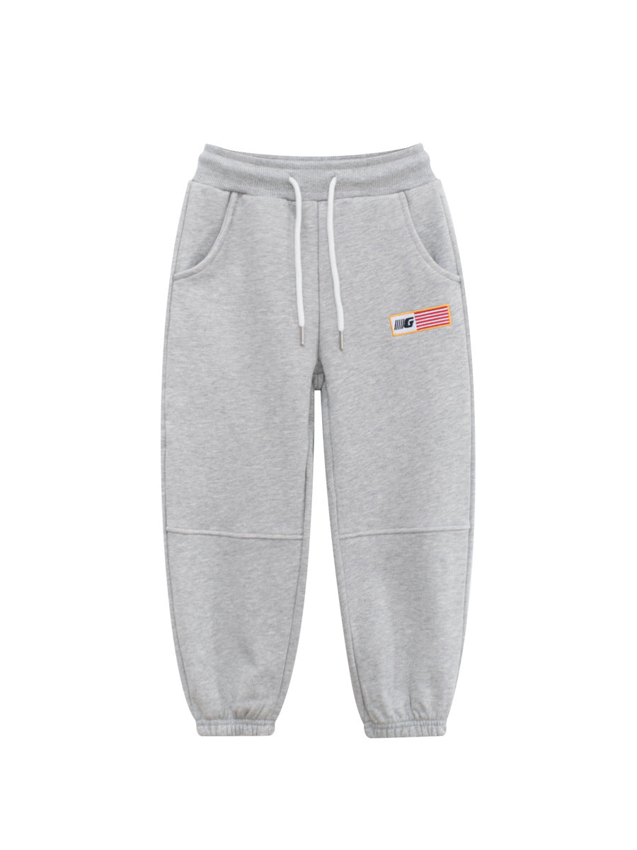 Autumn and Spring New Arrival Modern Casual Kids Versatile Letters and Striped Logo Sportswear Pants-1