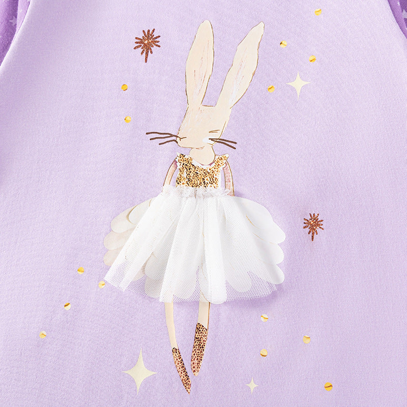 Autumn and Spring Arrival Star and Cartoon Pattern Long Sleeves Dress for Stylish Girls-2