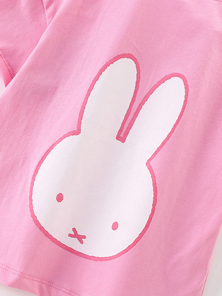 Arrival Summer Baby Kids Girls Cartoon Rabbits Pattern T-shirt and Shorts Clothing Set-2