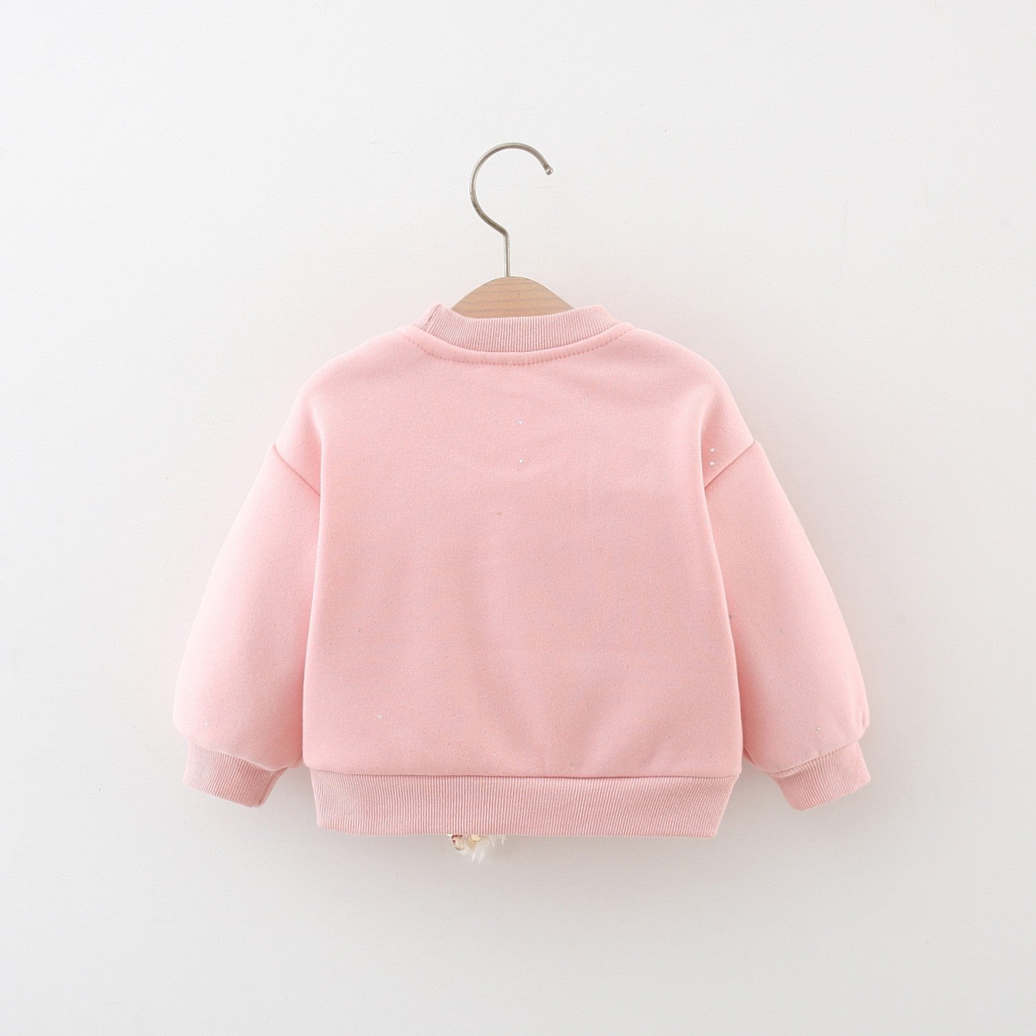 Autumn and Winter Arrival Girls Fleece Comfortable Long Sleeves Sequin Wing Decorated Top Cute Sweater-2