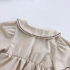 Autumn Arrival Baby Girls Long Sleeves Flowers Embroidered Onesies-1