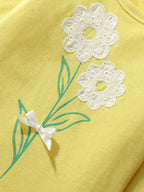 Arrival Autumn Girls’ Cute Flowers Pattern Long Sleeves T-Shirt In European And American Style For Summe-3