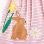 Autumn and Spring Arrival Striped and Cartoon Pattern Long Sleeves Dress for Stylish Girls-3