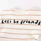 Autumn and Winter Warm Arrival Teddy Cartoon and Striped Pattern Long Sleeves Crew Neck Dress for Stylish Girls-3