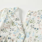Arrival Autumn Baby Girls Floral Long Sleeves Rabbit Pattern Embroidered Dress-3