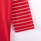 Autumn and Spring Arrival Christmas Cartoon Pattern Striped Long Sleeves Dress for Stylish Girls-3