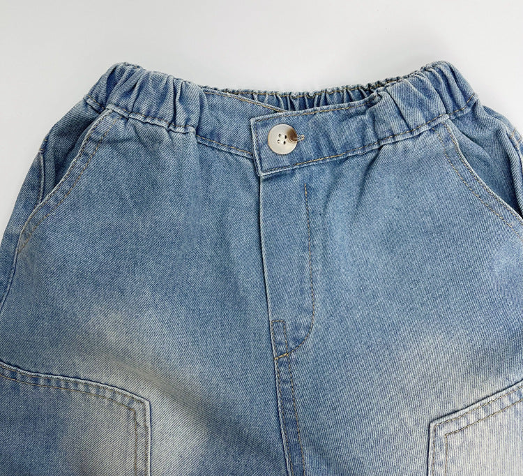 Arrival Summer Unisex Street Fashion Cool and Casual Washed Denim Shorts-3