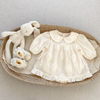Arrival Autumn Baby Girls Long Sleeves Simple Top and Floral Pattern Dress – Detachable Clothing Set-1