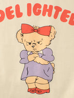 Angry Bear Printing Girls’ Patchwork T-Shirt For Summer-3