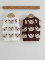 Adorable Infant Baby Kids Knitted Sleeveless Single Breasted Sweater-1