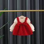 Autumn and Winter Arrival Baby Girls Long Sleeves Crew Neck Top and Overalls Dress-0