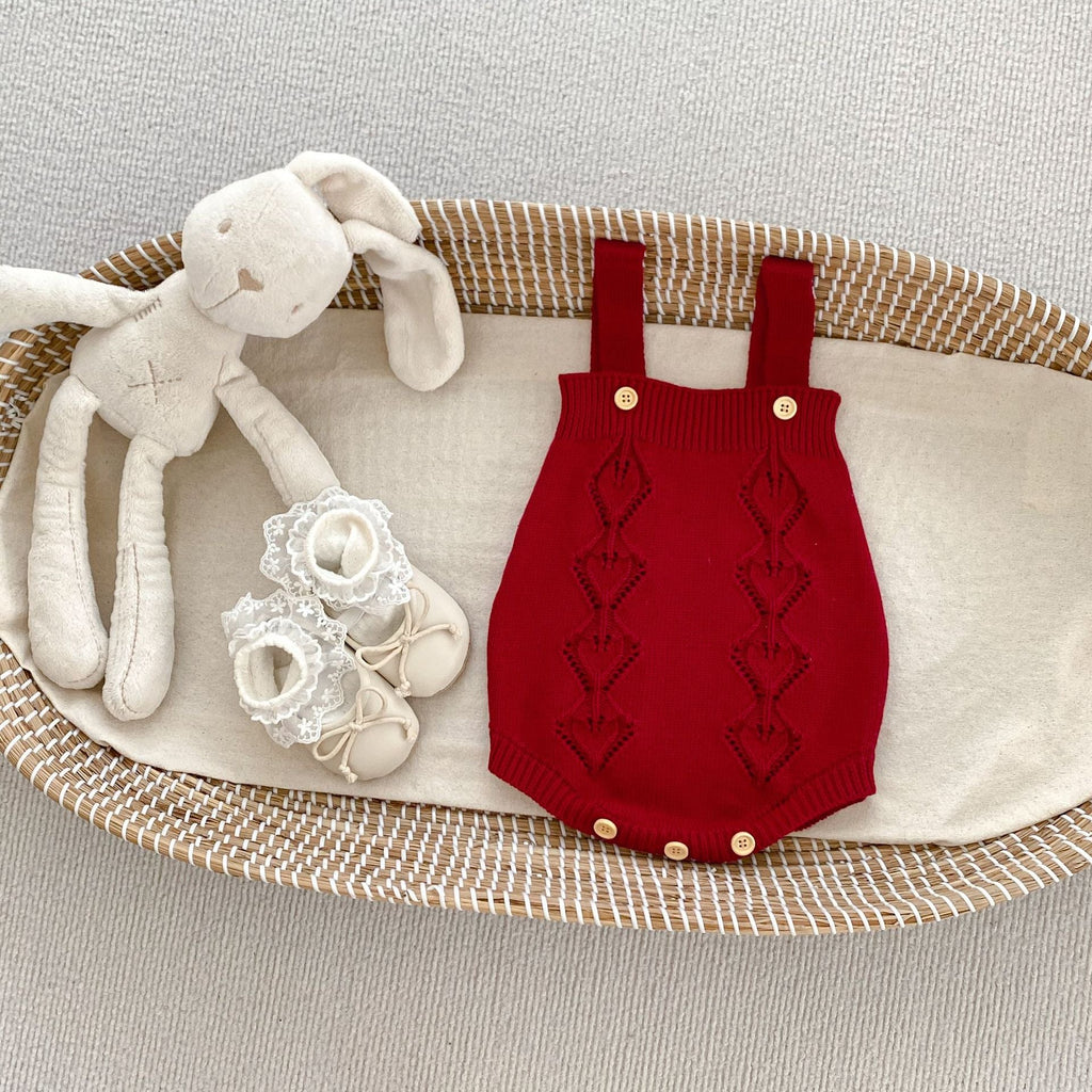 Arrival Autumn Baby Girls Geometric Hollow-out Pattern Long Sleeves Cardigan and Strap Onesies – Knitted Clothing Set-2