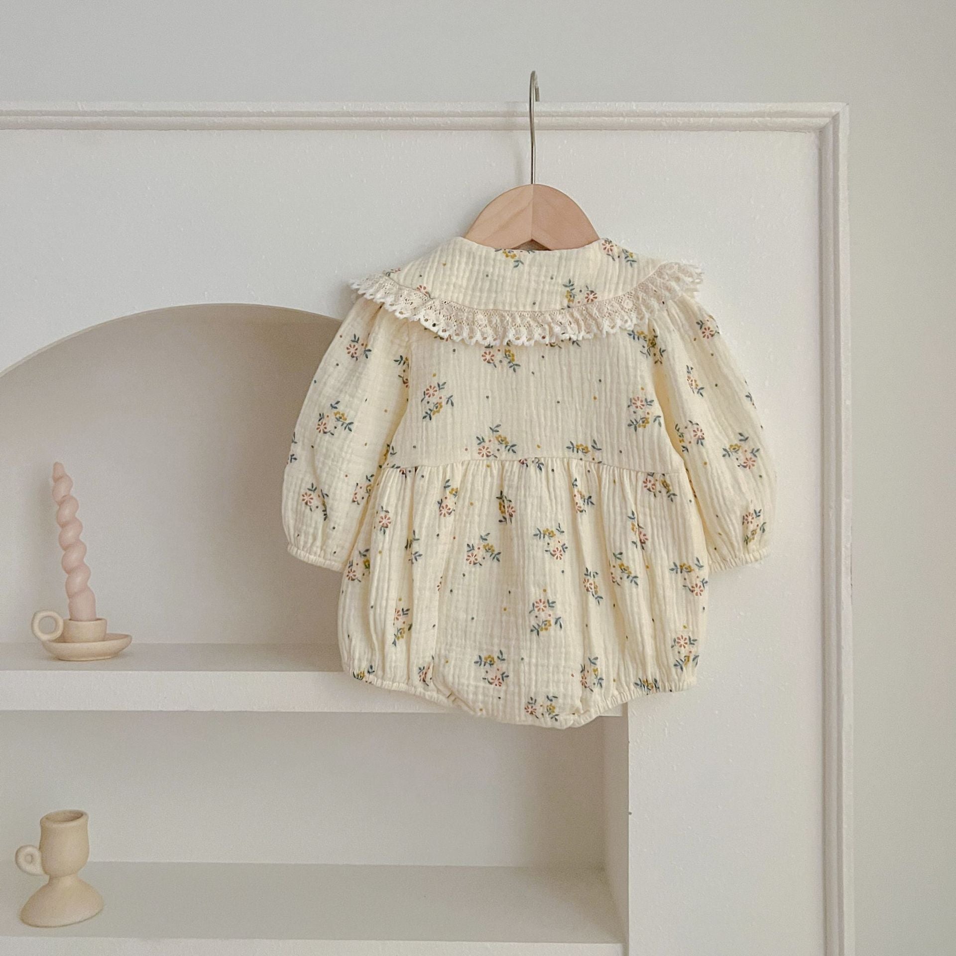 Adorable Baby Lace Collar Onesies or Floral Pattern Girls Dress-4